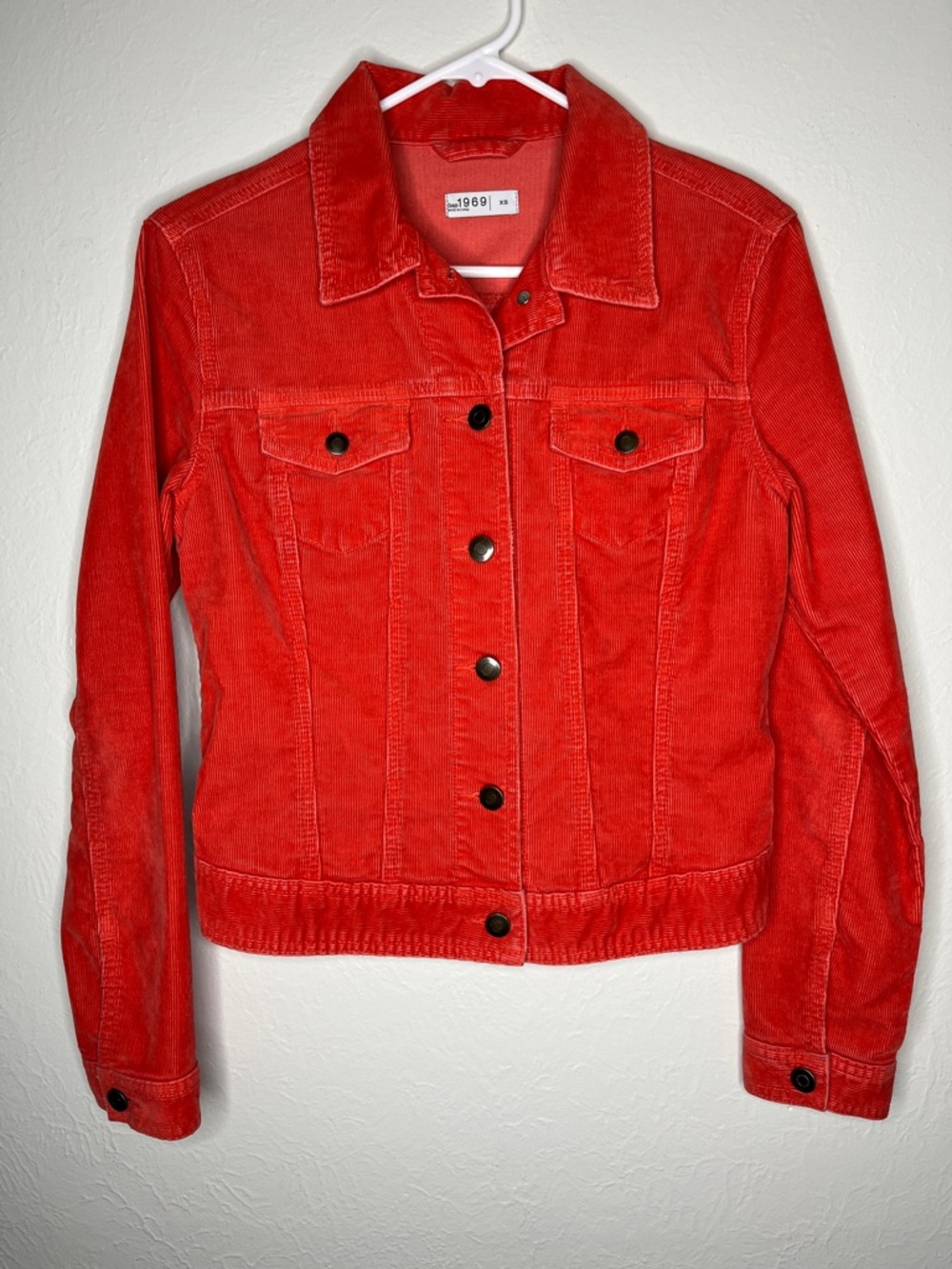 Coral/Red Corduroy Gap 1969 Jacket - Size XS
